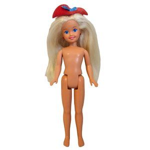 Mattel Barbie Stacie McDonalds Happy Meal Doll Blond Hair Red Hat Nude Vintage
